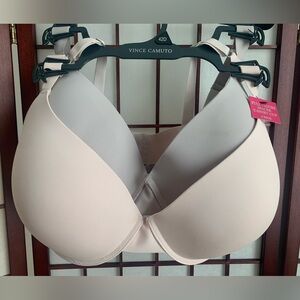 NWT (2) VINCE CAMUTO FULL FIGURE SPACER T-SHIRT CUP BRAS PINK & TAUPE SIZE 42D